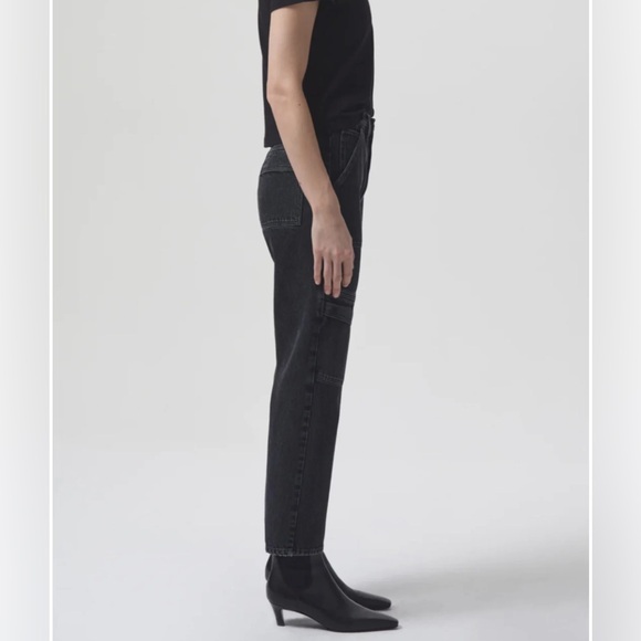 NWT Agolde Cooper Cargo in Black Panther 31 $275 - Picture 4 of 6